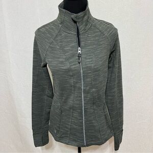 Athleta Striated Hope jacket. Full zip. Structured design. Reflection On Back.